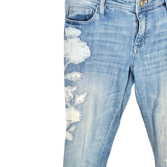 Anthropologie Pilcro and the Letterpress Women's Skinny Jeans 27 Floral Applique - Picture 4 of 11